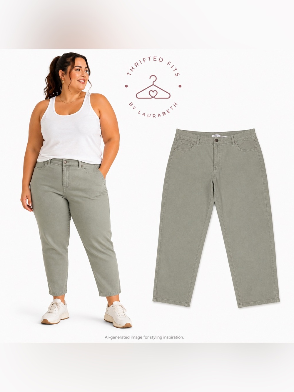 d. jeans Straight-Leg Sage Green Jeans
